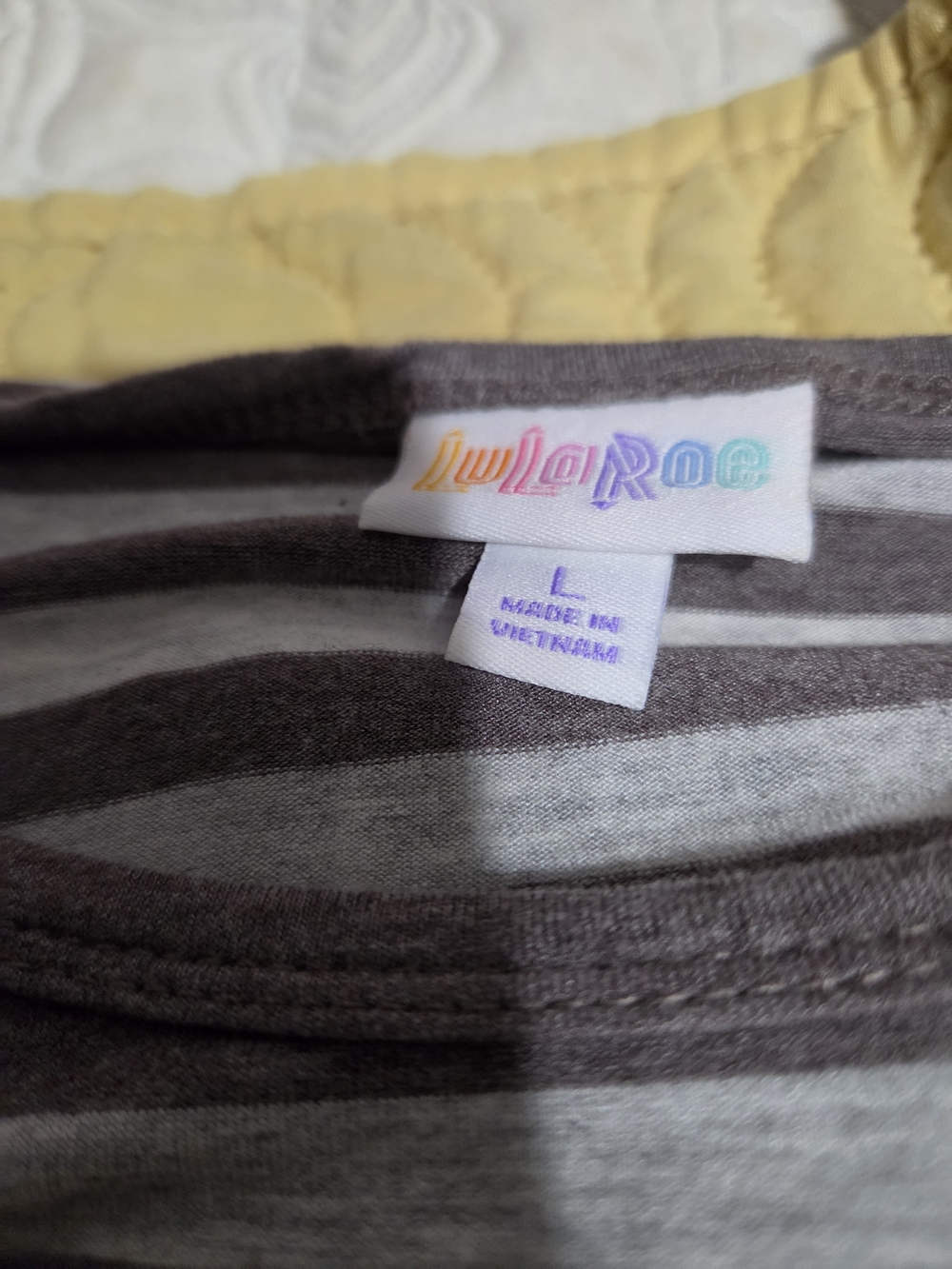 LuLaRoe Women's Gray Striped Top
